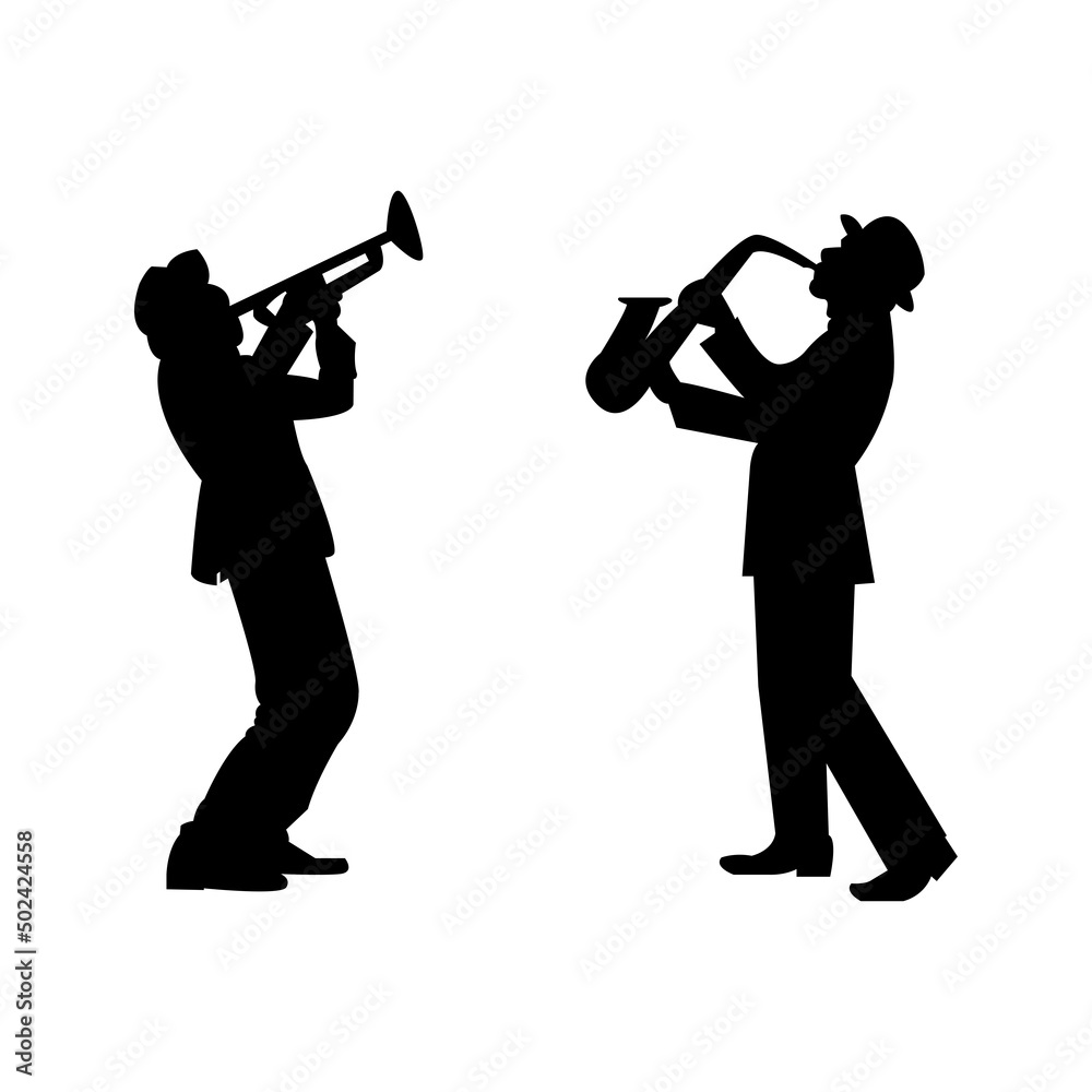 Naklejka premium silhouette of a person with a saxophone