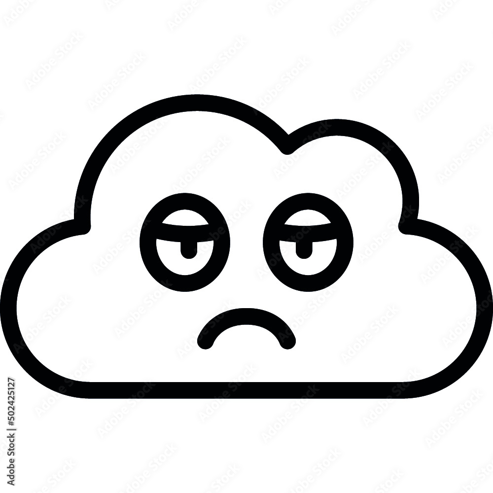 Sad Cloud Icon Sad Cloud Icon
