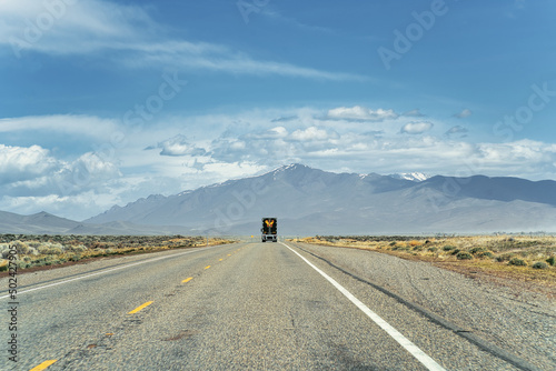 Beautiful Commercial truck on HWY 95 NB in Nevada, USA photo