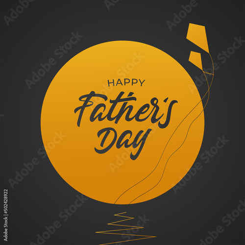 Happy Father's Day card design with black background.