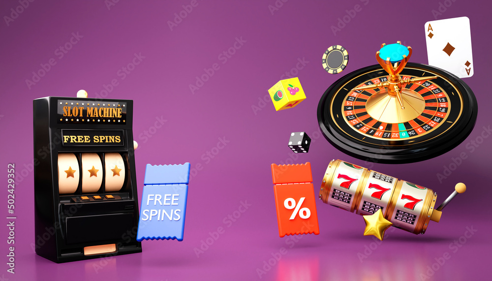 Premium Vector  Online casino play now concept with 3d roulette