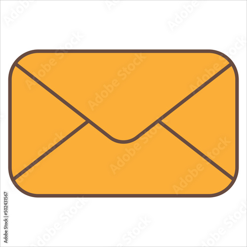 Set of mail flat vector icon for social media marketing