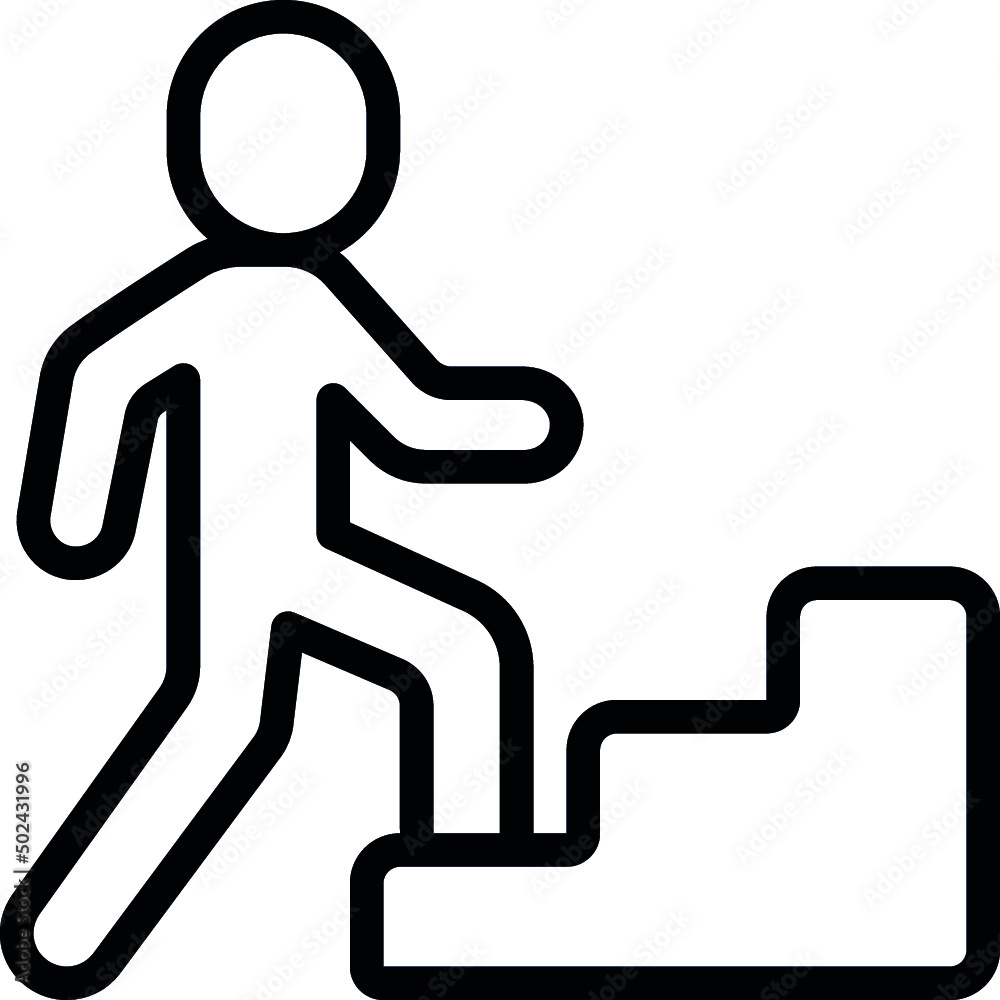 Person Climbing Steps Icon Person Climbing Steps Icon