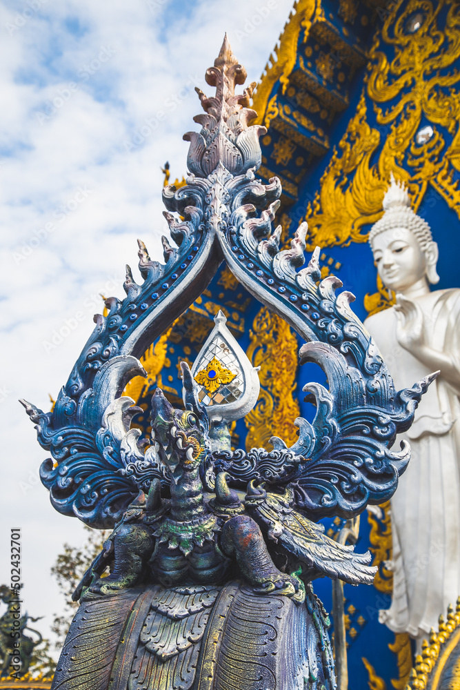 Wat Rong Suea Ten, the Blue Temple, in Chiang Rai, Thailand