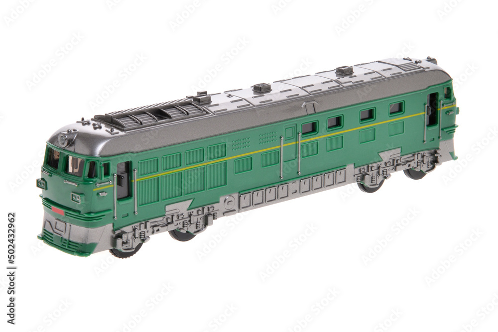 Toy Electric Model Train on White Background Toy Electric Model Train on White Background