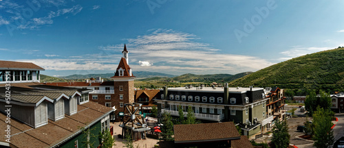Panorama view of a beautiful park in Park City, Utah, United States of America