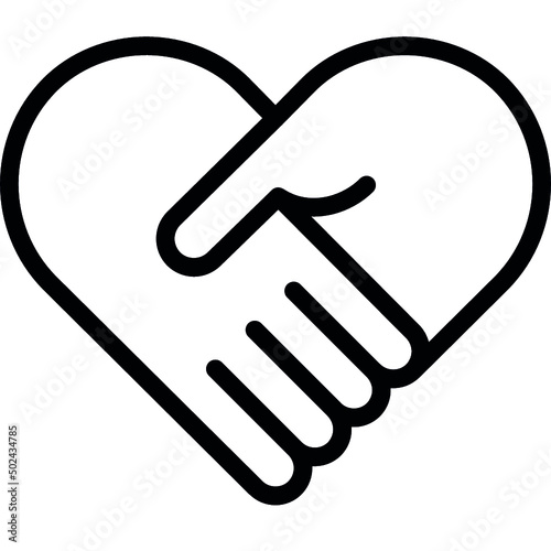 Heart Hand Shake Icon