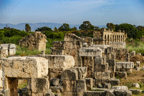 Historic ruins at Tyre, Lebanon photo