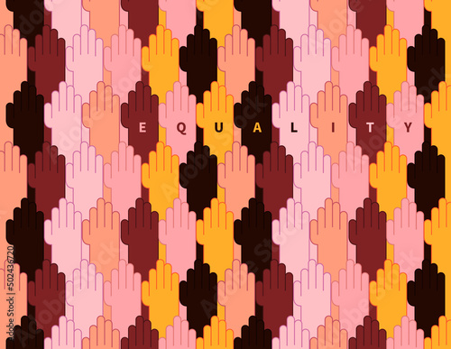 Vector of hands of different races as a concept of equality