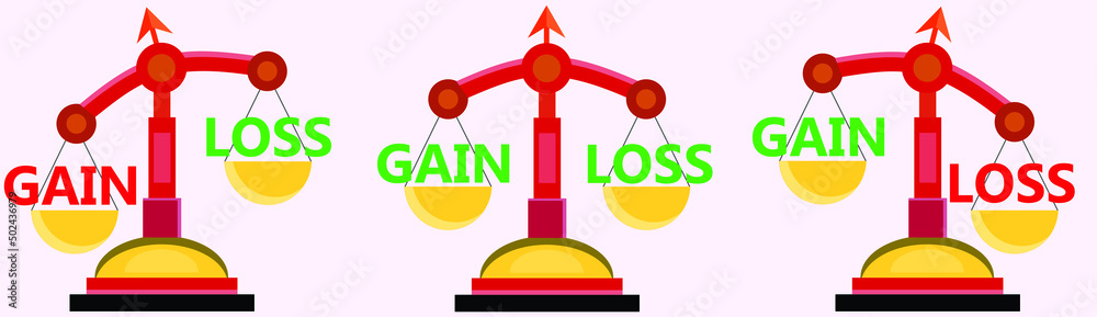 scales measuring gain versus loss. Stock Vector | Adobe Stock