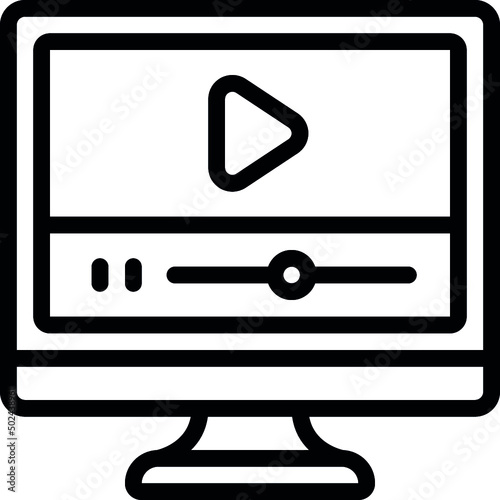 Video On Computer Icon