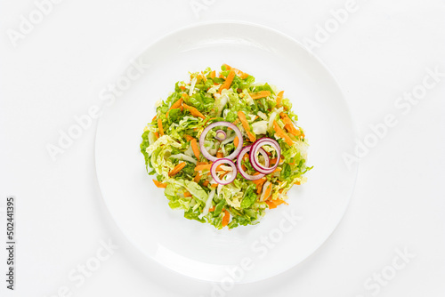 fresh spring salad on white