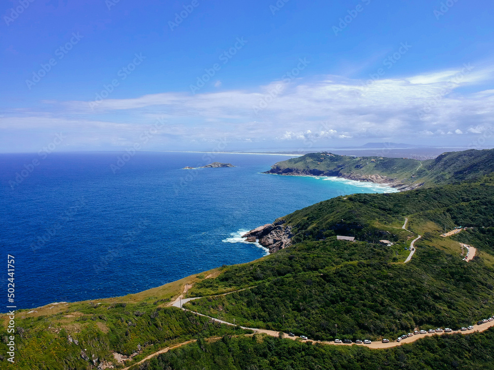 view of the sea and mountains