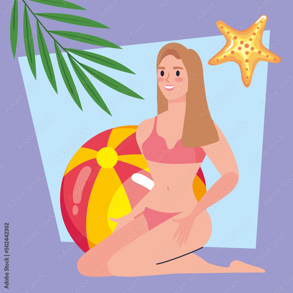girl with beach balloon