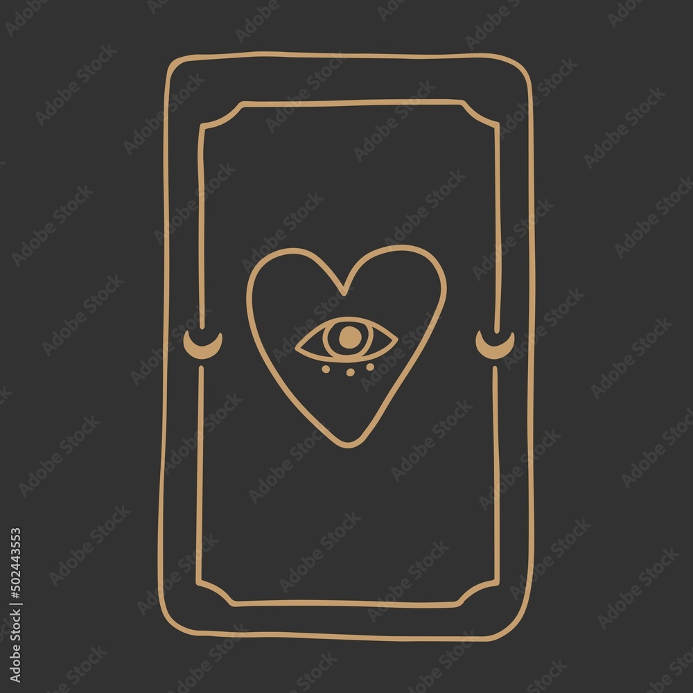 Magic Tarot deck vector background with heart and eye Occult and fortune telling concept. Magic Tarot deck vector background with heart and eye Occult and fortune telling concept.