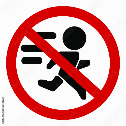Icon do not walk. Movement Prohibition. Pedestrian to stand. Do not cross. Not to run. Walk carefully. Vector icon.