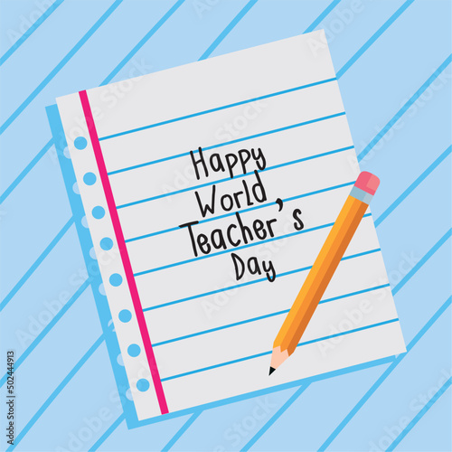 world teachers day writing in paper