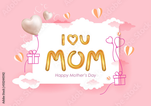 Happy Mother s Day greetings card abstract background