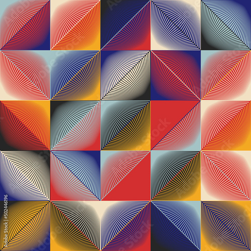 Seamless Pattern Vector Graphics Design Made With Abstract Geometric Shapes And Forms