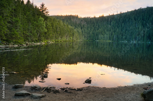 Beautiful Devil's Lake in the Bohemian Forest, Czech Republic photo