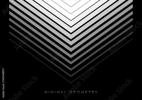 White arrows on black background abstract minimal background. Geometry vector design
