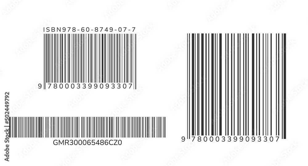 Barcode set. Bar code label. Vector illustration Barcode set. Bar code label. Vector illustration