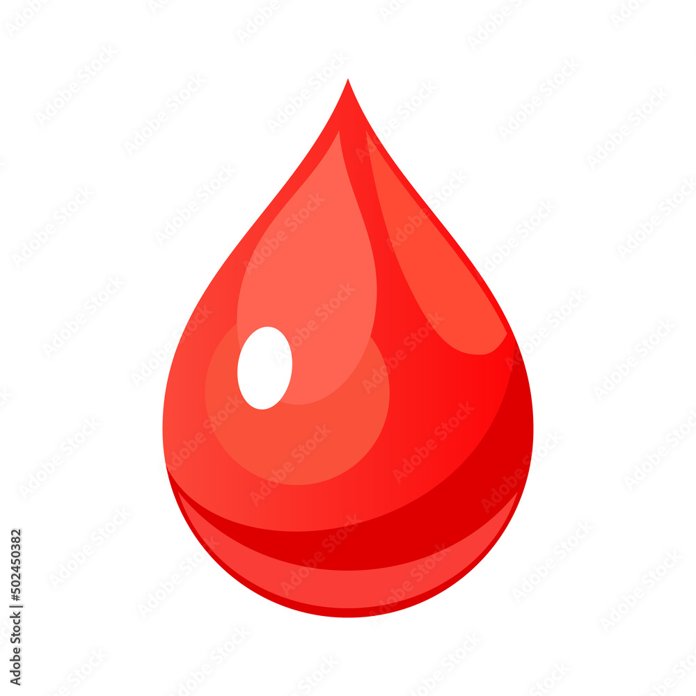 Fototapeta premium A drop of blood with a glare. Vector stock illustration