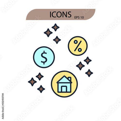 economic bubble icons  symbol vector elements for infographic web