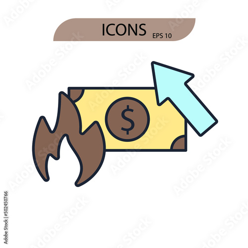 inflation icons  symbol vector elements for infographic web