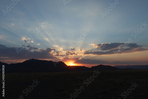 sunset in the mountains