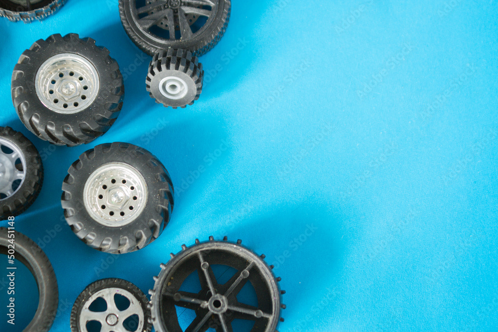 Fototapeta premium Many car wheels