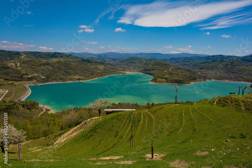 Jezero Butoniga artificial lake in spring central northern Istria, Croatia
