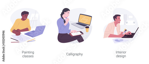 Creativity development isolated cartoon vector illustrations set.