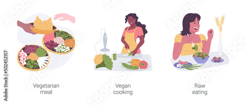 Nutrition plan isolated cartoon vector illustrations set.