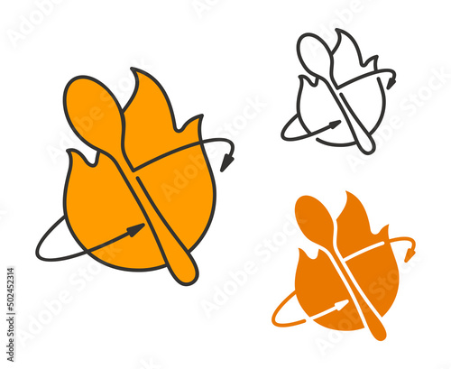 Metabolism flat icon - food converts to energy