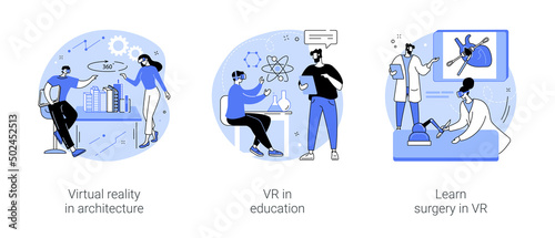 Full-immersive virtual reality isolated cartoon vector illustrations se