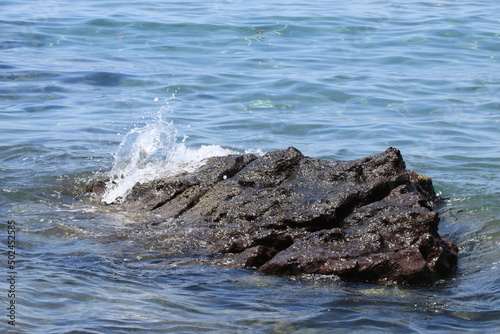 waves on the rocks
