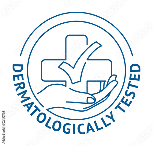 Dermatologically tested - medical cross in hand