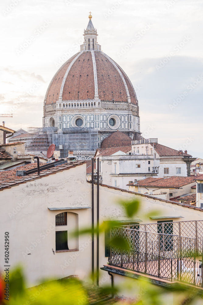 view of the cupola of the cathedral in Florence, Italy 