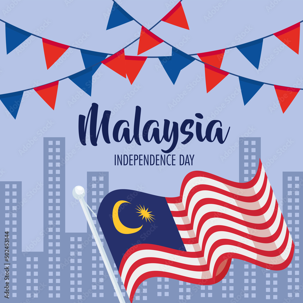 malaysia indepencence day lettering card