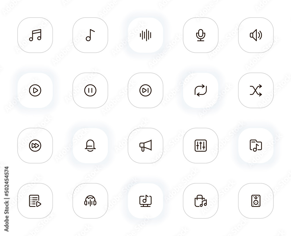 Music and audio line icons set. Note, wave, microphone, volume, play, voice and other buttons. Vector outline pictograms for web and ui, ux mobile app design. Editable Stroke. 24x24 Pixel Perfect. Music and audio line icons set. Note, wave, microphone, volume, play, voice and other buttons. Vector outline pictograms for web and ui, ux mobile app design. Editable Stroke. 24x24 Pixel Perfect.