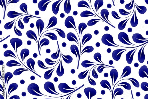 Floral pattern blue and white.jpg photo