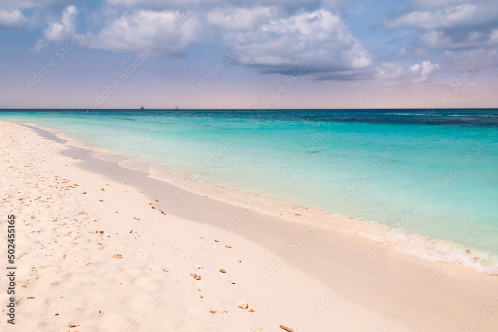 Beautiful Eagle Beach on Aruba Island.