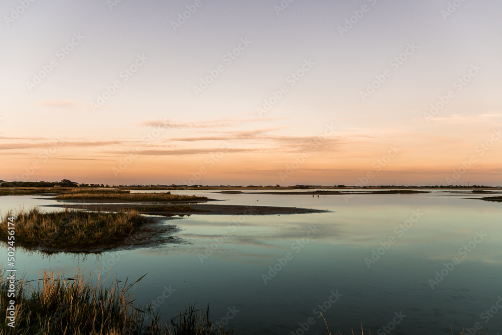 sunset on the river