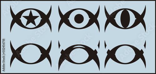 6 Monogramas, estilo ojos