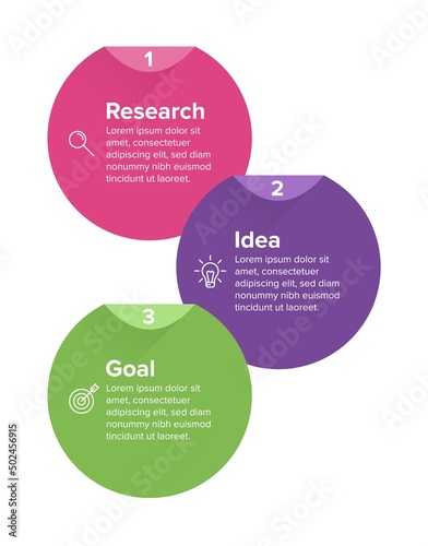 Vertical infographic design with icons and 3 options or steps. Thin line. Infographics business concept. Can be used for info graphics, flow charts, presentations, mobile web sites, printed materials.