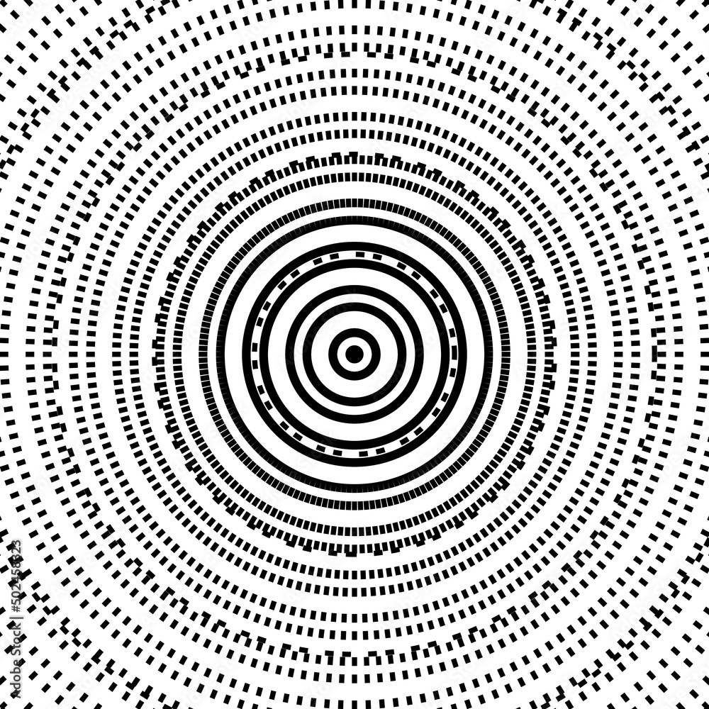 Black twisted circle dotted line radar on the white background. Vector illustration. Black twisted circle dotted line radar on the white background. Vector illustration.