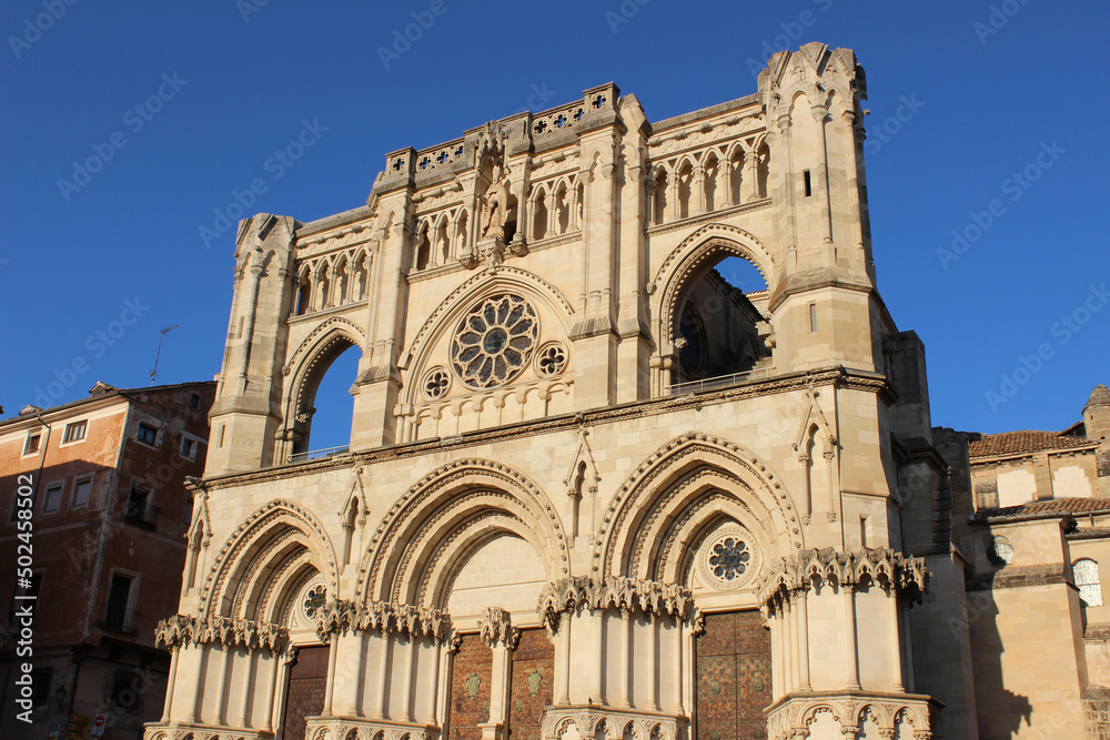 Front view of the Cathedral of Cuenca (Spain)