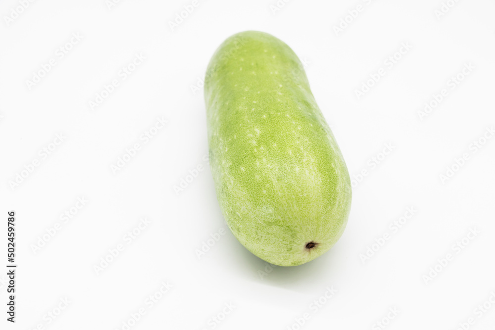 Winter melon or wax gourd isolated on the white background.