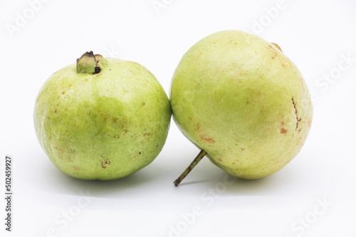 Guava fruit isolated on the white background.